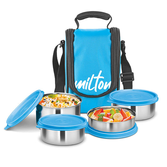 Milton Tasty Lunch - Steel Soft-line Tiffin - 4 Cont
