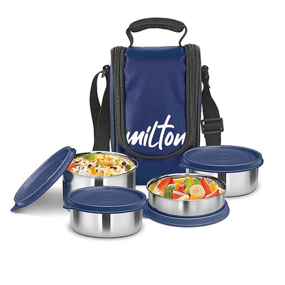 Milton Tasty Lunch - Steel Soft-line Tiffin - 4 Cont