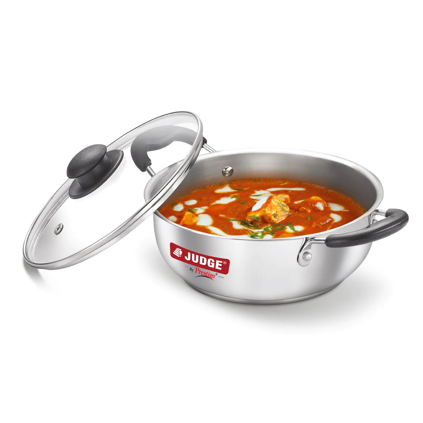 Judge by Prestige Stainless Steel Kadai with Glass Lid