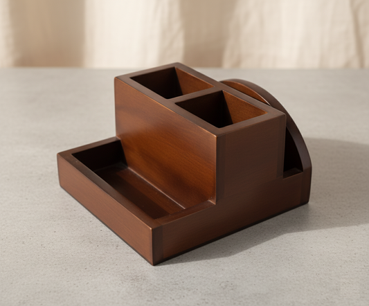 Woodee Multipurpose Holder - Cutlery, Tissue and Salt & Pepper Holder