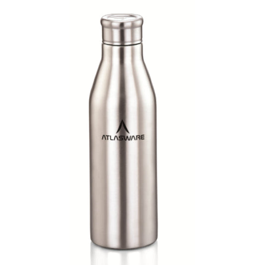 Atlasware Stainless Steel Water Bottle - Steel Finish