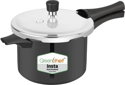 Greenchef Insta Combo 2 L, 3 L, 5 L Outer Lid Induction Bottom Pressure Cooker (Hard Anodized)