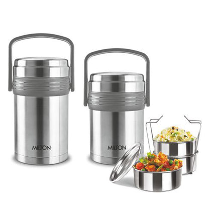 Milton SS Thermosteel Tiffin Opus with Carry Case (Cont - 350ml Each)