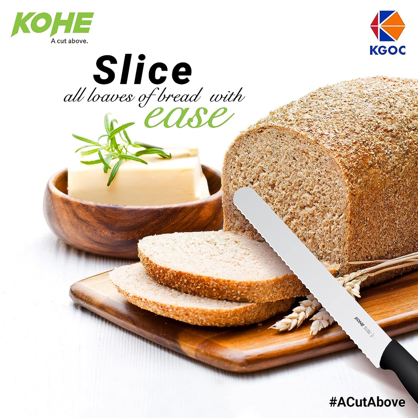 Kohe Bread Knife Wide Serrated 1182.3 (344mm)